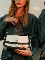 韓國 JOY GRYSON - Diana Shoulder Bag Canvas (NAVY+WHITE)
